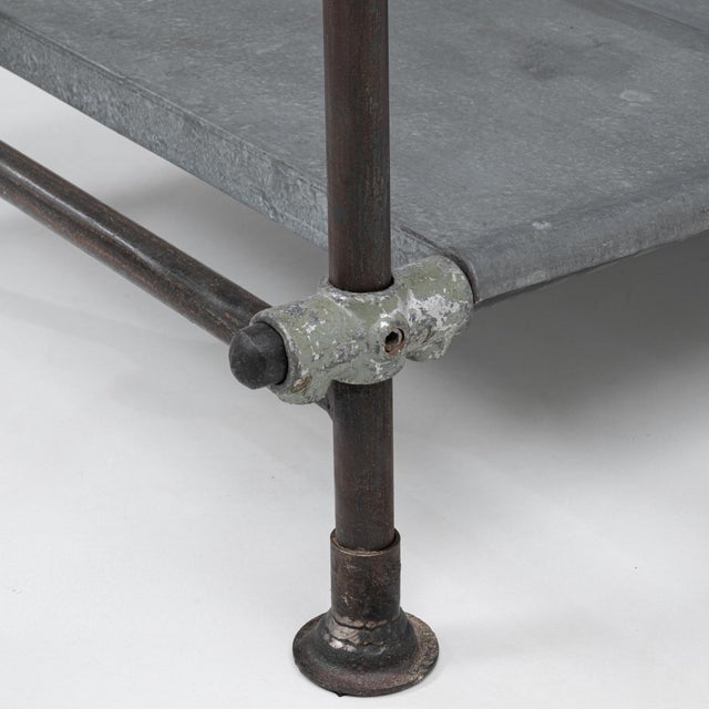 20th Century French Metal Console Table With Zinc Tops For Sale - Image 13 of 18
