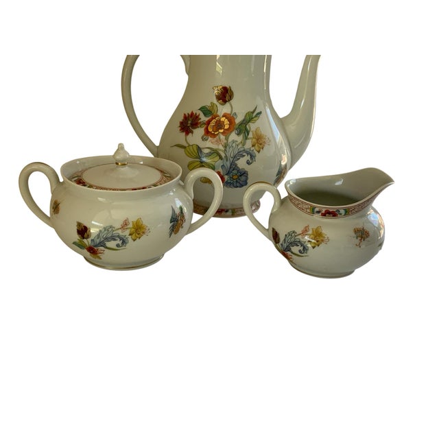 Haviland & Co. Vintage Haviland Limoges Cathay Coffee Pot Creamer Sugar Set Made in France 1973-1991 For Sale - Image 4 of 12