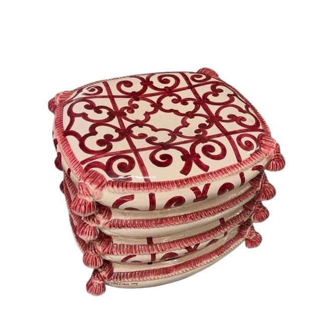 Vintage Italian Trompe l'Oeil Ceramic Garden Stool For Sale - Image 4 of 12
