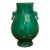 Chinese Export Apple Green Crackle Glaze Elephant Mask Handles Pottery Vase Kangxi Mark For Sale