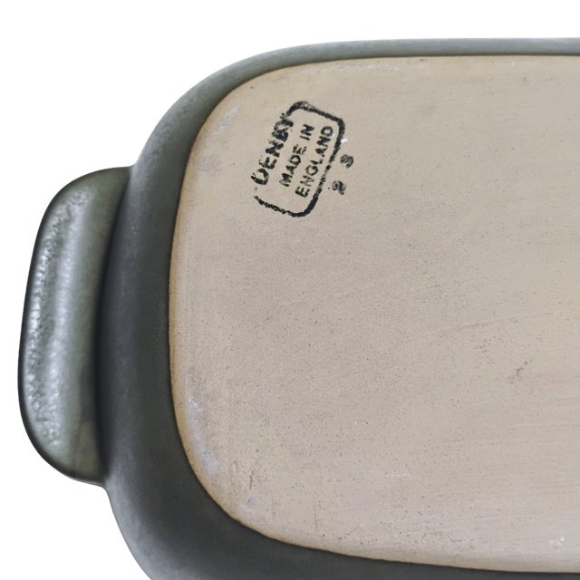 Olive Vintage 1970s Mid-Century Denby Stoneware Divided Serving Dish For Sale - Image 8 of 8