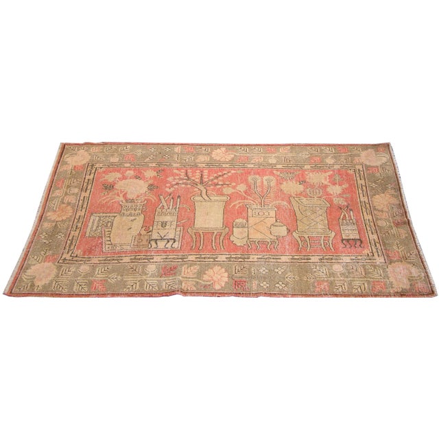 19th Century Antique Central Asian Khotan Sarmarkand Rug - 8'0'' X 4'9'' For Sale - Image 5 of 5