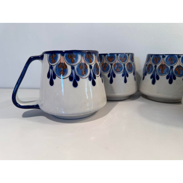 Mexican Vintage Ken Edwards Guate Mayan Stoneware Mugs - Set of 4 For Sale - Image 3 of 6