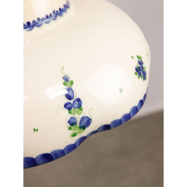 Metal Vintage Hand-Made Ceramic and Brass Pendant Lamp For Sale - Image 7 of 18