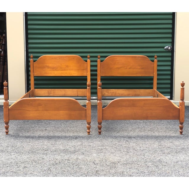 Vintage Heywood Wakefield Solid Maple Twin Beds a Pair Chairish