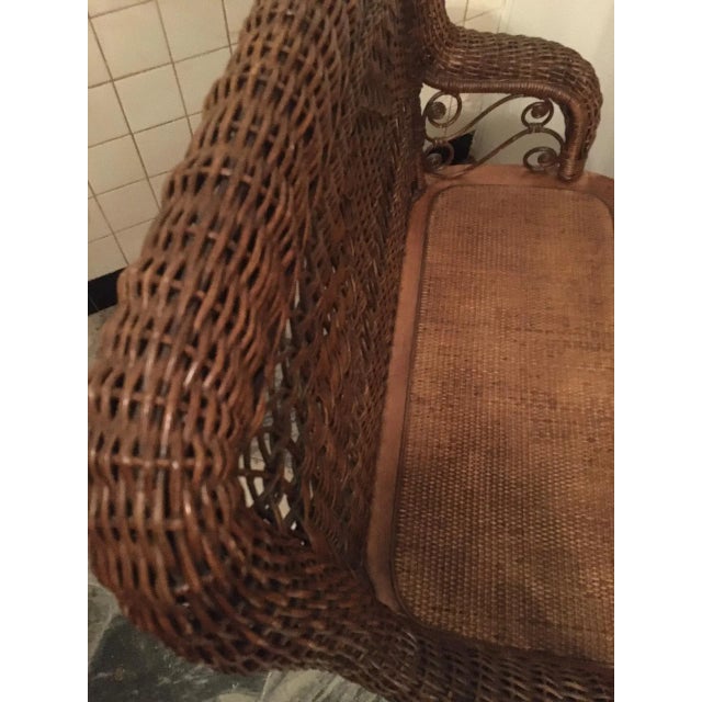 Heywood-Wakefield Early 1900s Natural Wicker Heywood Wakefield Settee For Sale - Image 4 of 8