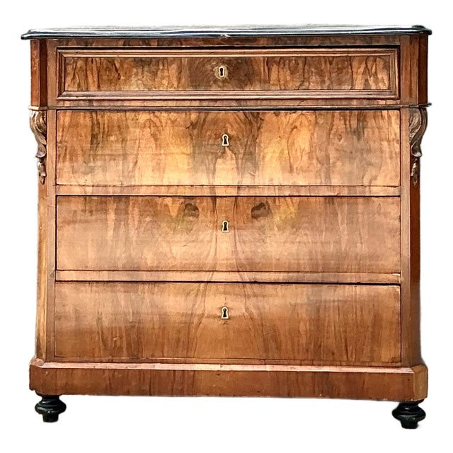 Vintage Birdseye Maple Bachelors Chest After Biedermeier For Sale