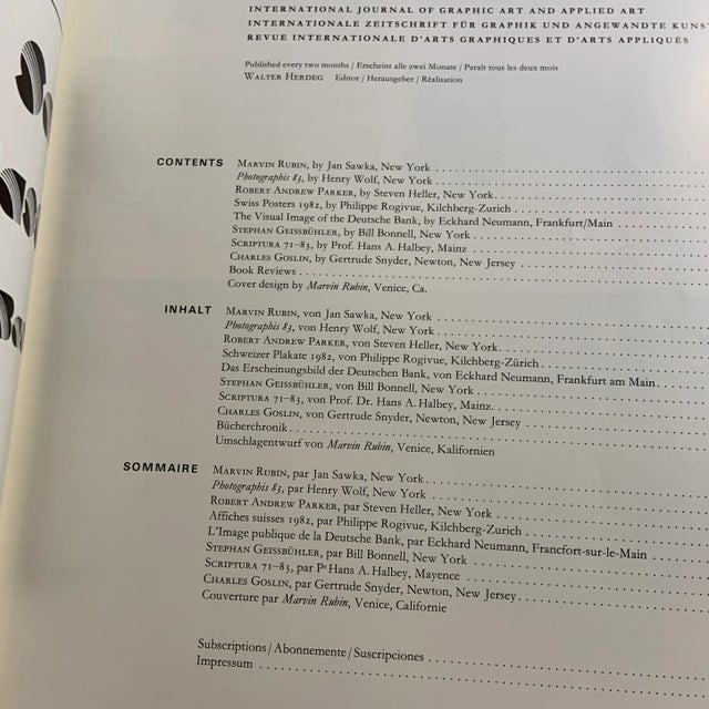 Graphis 225, May/June 1983. Great vintage graphic and photography publication from Zurich. Jan Sawka, Swiss Posters,...