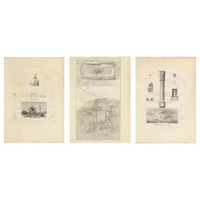 Dominique Baron Vivant Denon, Egypt Architecture and Topography, 1802, Copper Engravings on Paper, Set of 3 For Sale - Image 17 of 17