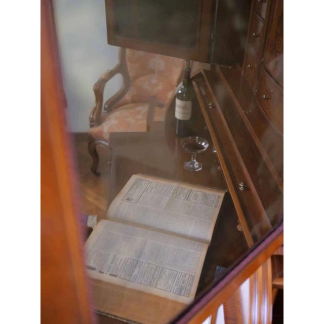 2000 - 2009 Inlaid Secretary with Bookcase and Writing Desk For Sale - Image 5 of 15