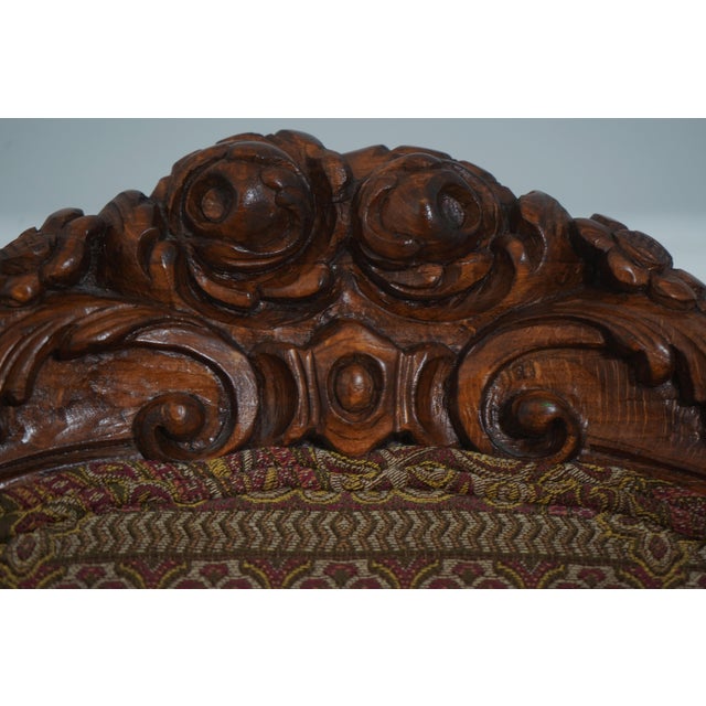 Set of 8 French Style Carved Upholstered Dining Room Chairs For Sale - Image 14 of 18