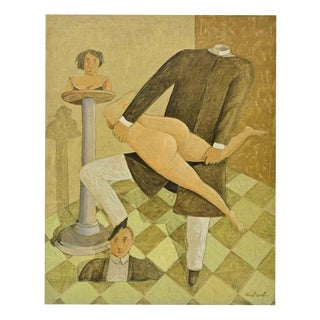 Alberto Gallerati, Nude Submission, 1970s, Oil Painting on Plywood For Sale