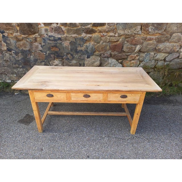 Rustic Farm Table with Drawers, 1930s For Sale - Image 3 of 18