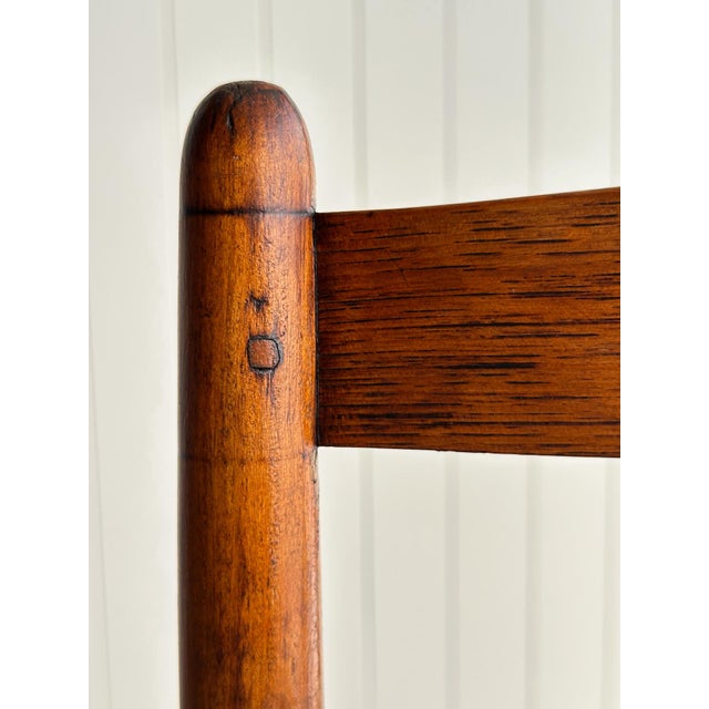 Antique Ladderback Chair With Hand-Woven Rush Seat For Sale - Image 14 of 18