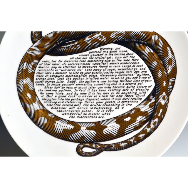 Fornasetti Fleming Joffe Recipe Plate, Python a L’Orange Italy, 1967–1974 For Sale - Image 10 of 10