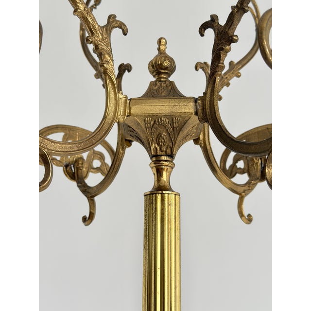 Vintage Italian Brass Hall Tree with Marble Sphere and Rotating Crown, 1960s For Sale - Image 10 of 18