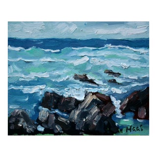 Contemporary Seascape, Modern Coastal Oil Painting For Sale