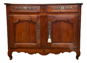 Antique Two-Door French Provincial Sideboard With Maltese Cross Inlay
