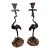 Pair of Reproduction Bronze Crane Candlesticks From the Japanese Meiji Period. For Sale