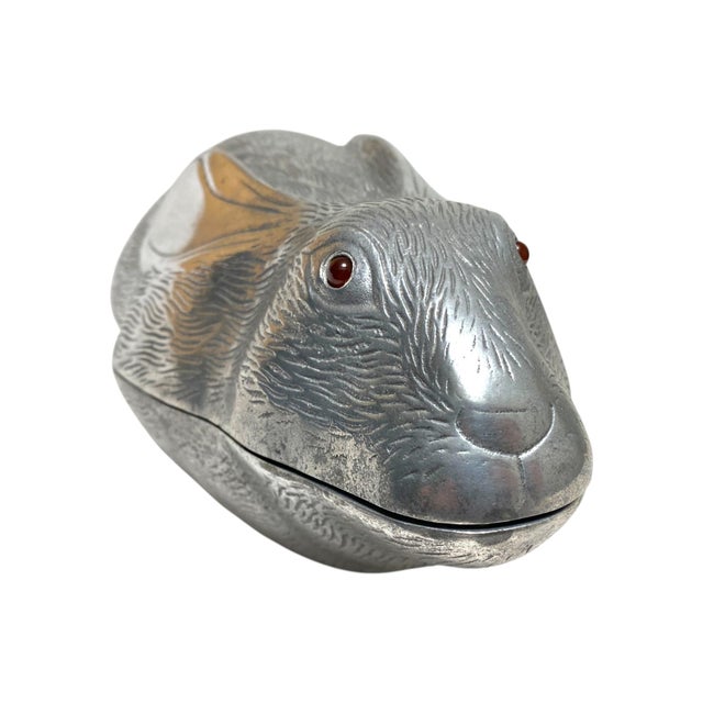 Arthur Court "Rabbit" Wine Cooler Vintage Metal Decor 1980 For Sale - Image 9 of 15