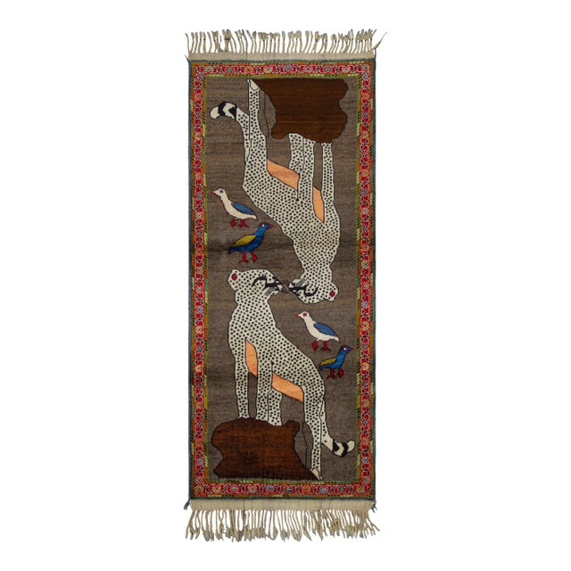 Vintage Gabbeh Persian Runner Rug With Tribal Animal Pictorials - Rug & Kilim For Sale