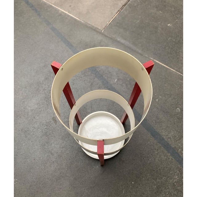 Mid-Century Space Age Metal and Wood Umbrella Stand, 1960s For Sale - Image 16 of 18