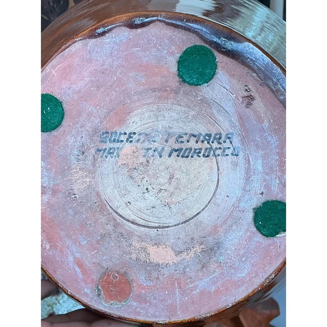Vintage Moroccan Glazed Ceramic Vase For Sale - Image 11 of 12