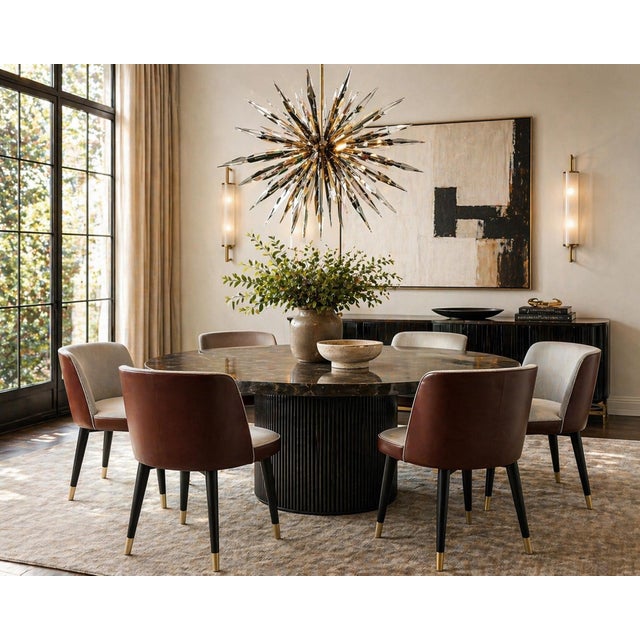 An elegant set of six Colette dining chairs designed by celebrated Italian designer Roberto Lazzeroni for Baxter, one of...