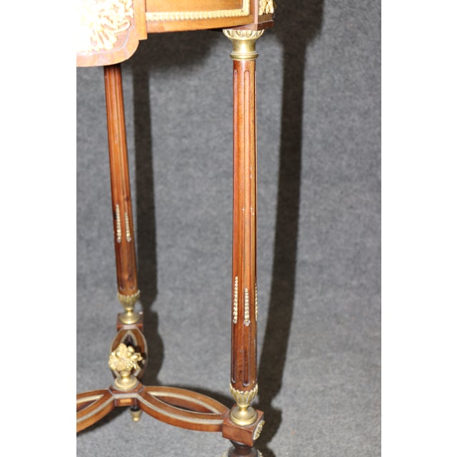 19th C French Louis XVI Bronze Ormolu Mounted and Malachite Top End Table For Sale - Image 15 of 15