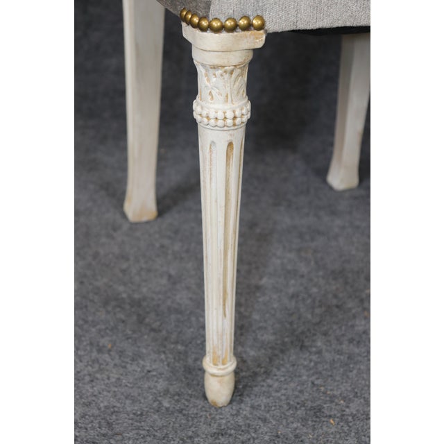 Set of 10 Maison Jansen Balloon Back Paint Decorated Distressed Dining Chairs For Sale - Image 13 of 18