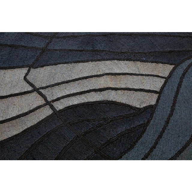 Textile Jiko II (Deep Sea) Rug by Kelechi Ejikeme for Swallo Studio For Sale - Image 7 of 11