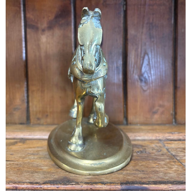 English Vintage English Brass Horse For Sale - Image 3 of 6