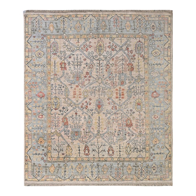 Hand Knotted Oushak Rug. 8'01" X 10'00" For Sale