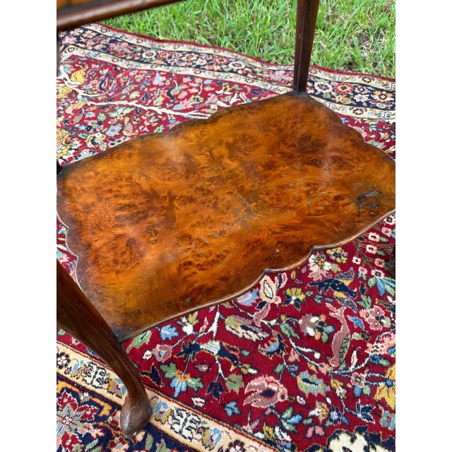 Antique Queen Ann Style With Raised Lacquer Chinoiserie Side Table. For Sale - Image 9 of 12