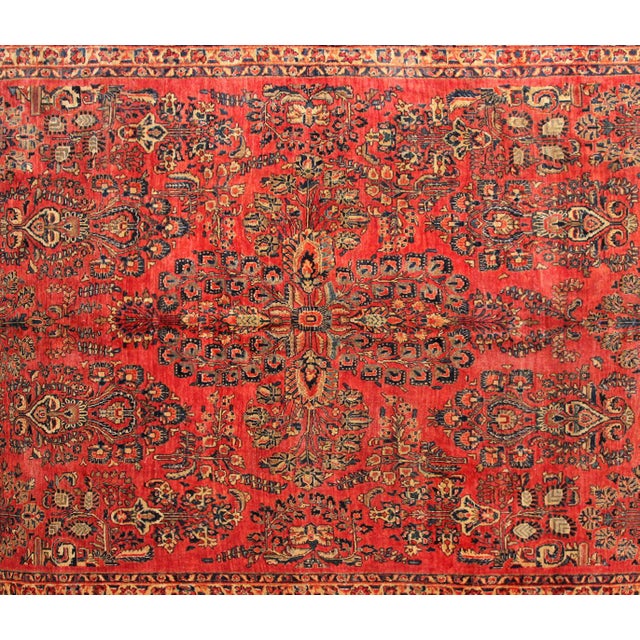 Vintage Persian Sarouk Oriental Rug, in Room Size, with Intricate Floral Design For Sale - Image 4 of 7