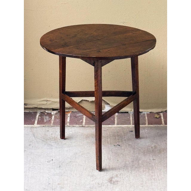 Late 18th Century English Round Cricket Table of Patinated Oak From the Georgian Era For Sale - Image 5 of 9