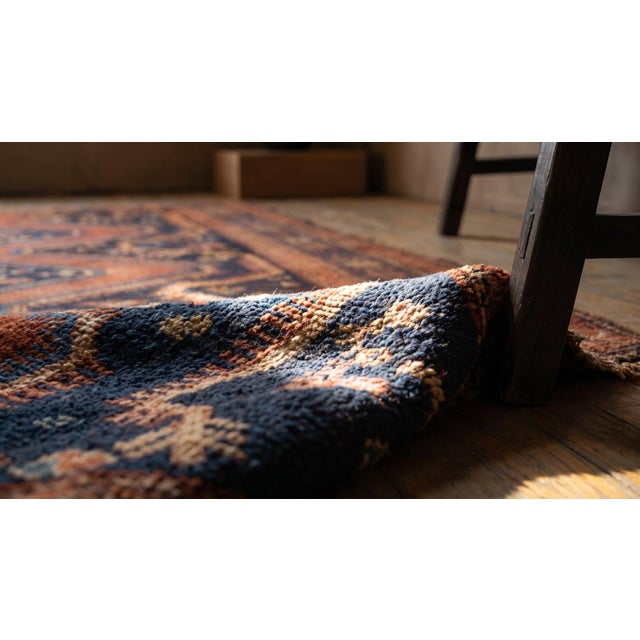 1900s Black Zig Zag Tribal Antique Caucasian Kazak Rug 5'6" X 10'4" Handknotted Wool Carpet For Sale - Image 9 of 10