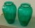 Stunning pair of Vintage Anchor Hocking Teal Ribbed Melon Vases. These large, beautiful vases are an amazing hue of green...