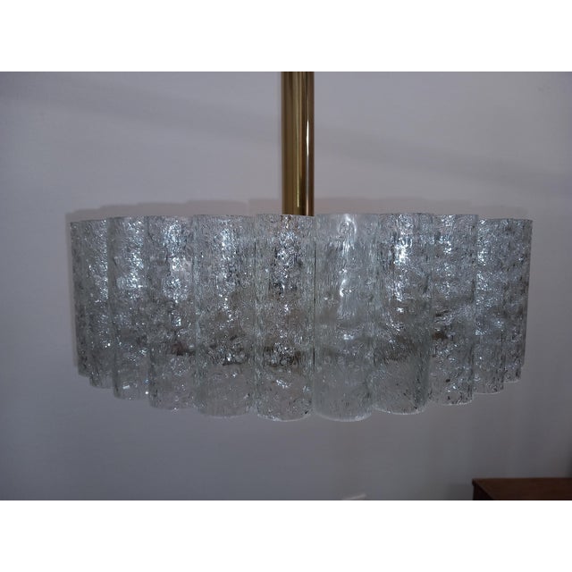 Metal Chandelier with 32 Glass Tubes from Doria Leuchten, Germany, 1960s For Sale - Image 7 of 7