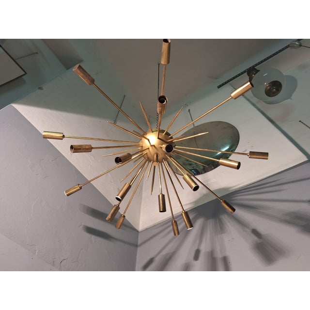 Sputnik Ceiling Light in Brass from Stilnovo, 1950s For Sale - Image 6 of 11