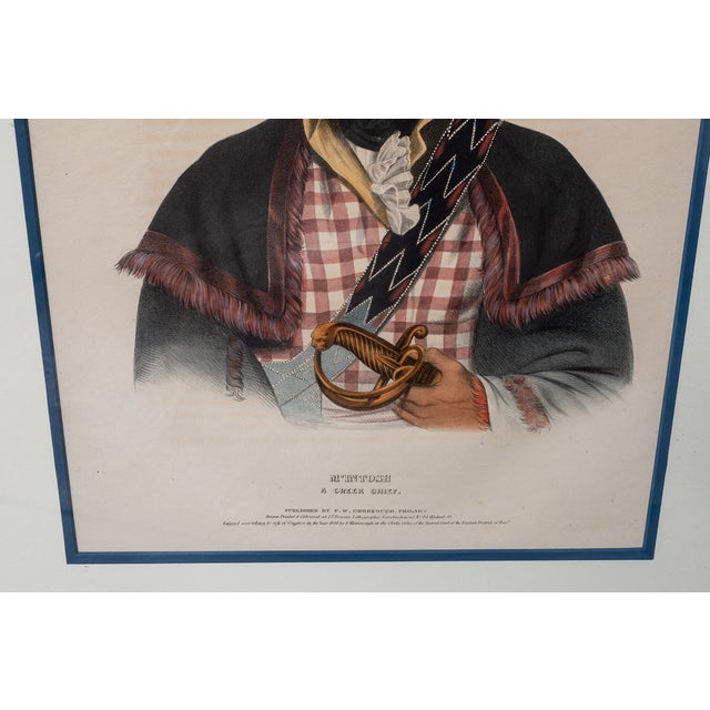 American Antique Hand-Colored Folio Lithograph "M'Intosh, a Creek Chief" For Sale - Image 3 of 4