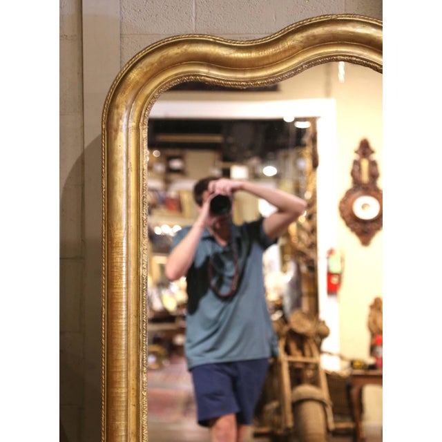 Mid-19th Century French Louis Philippe Giltwood Wall Mirror For Sale - Image 4 of 10