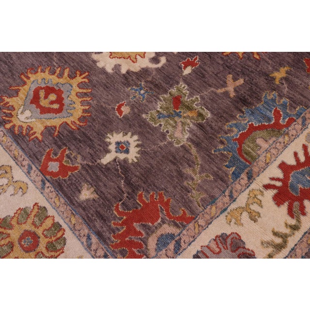 Shabby Chic Oushak Asia Gray/Beige Wool Rug - 7'10'' X 10'3'' For Sale - Image 4 of 8