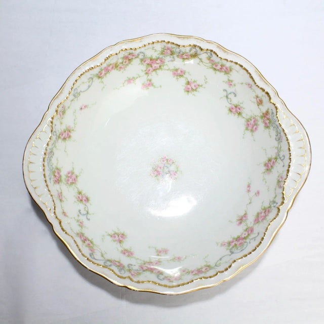 Theodore Haviland 10" Round Bowl - Theodore Havilland Limoges Double Gold Schleiger 340 For Sale - Image 4 of 8