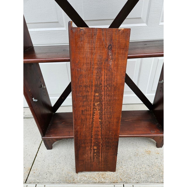 Antique Rustic Wooden Book Shelf For Sale - Image 9 of 12