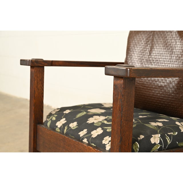 Stickley Brothers Antique Mission Oak Arts & Crafts Rocking Chair, Circa 1910 For Sale - Image 9 of 14