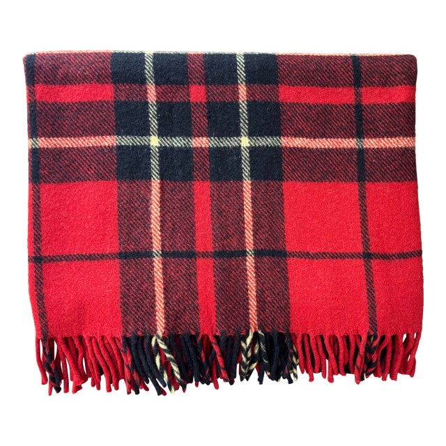 New England Tartan Plaid Wool Blanket by Troy Robe For Sale