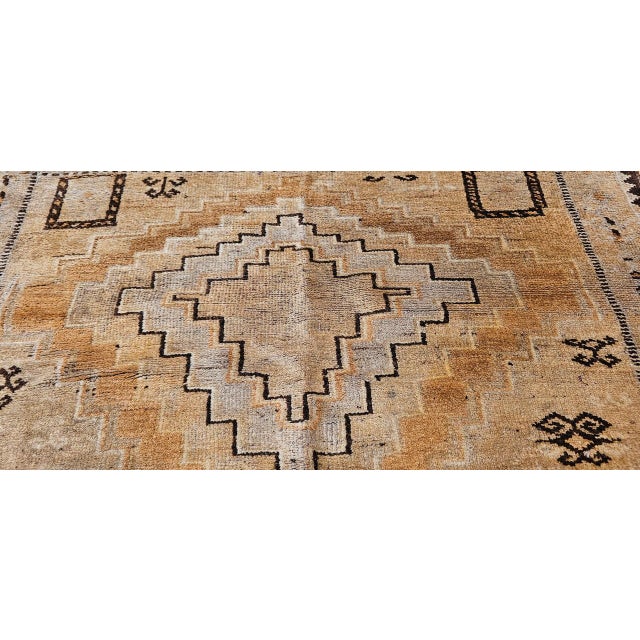 Vintage Moroccan Tribal Rug, Hand-Knotted Wool, Geometric Pattern, Camelhair, 3’ X 5’ For Sale - Image 16 of 17