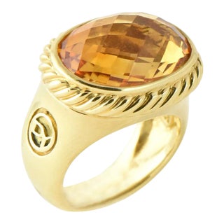 Yurman Citrine Signature Gold Ring size 5 For Sale