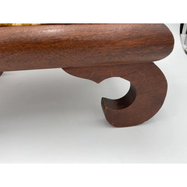 American 19th Century American Empire Mahogany Upholstered Footstool For Sale - Image 3 of 6